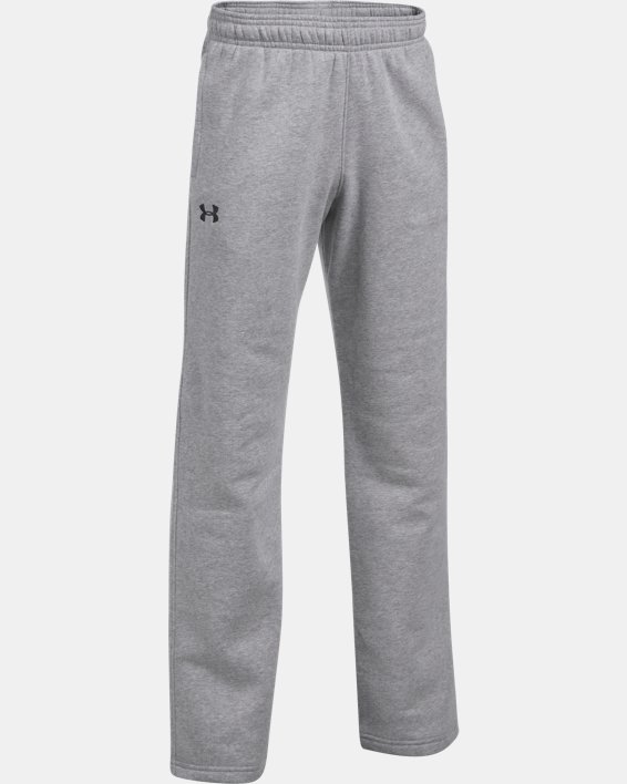 Boys' UA Hustle Fleece Pants, Gray, pdpMainDesktop image number 2